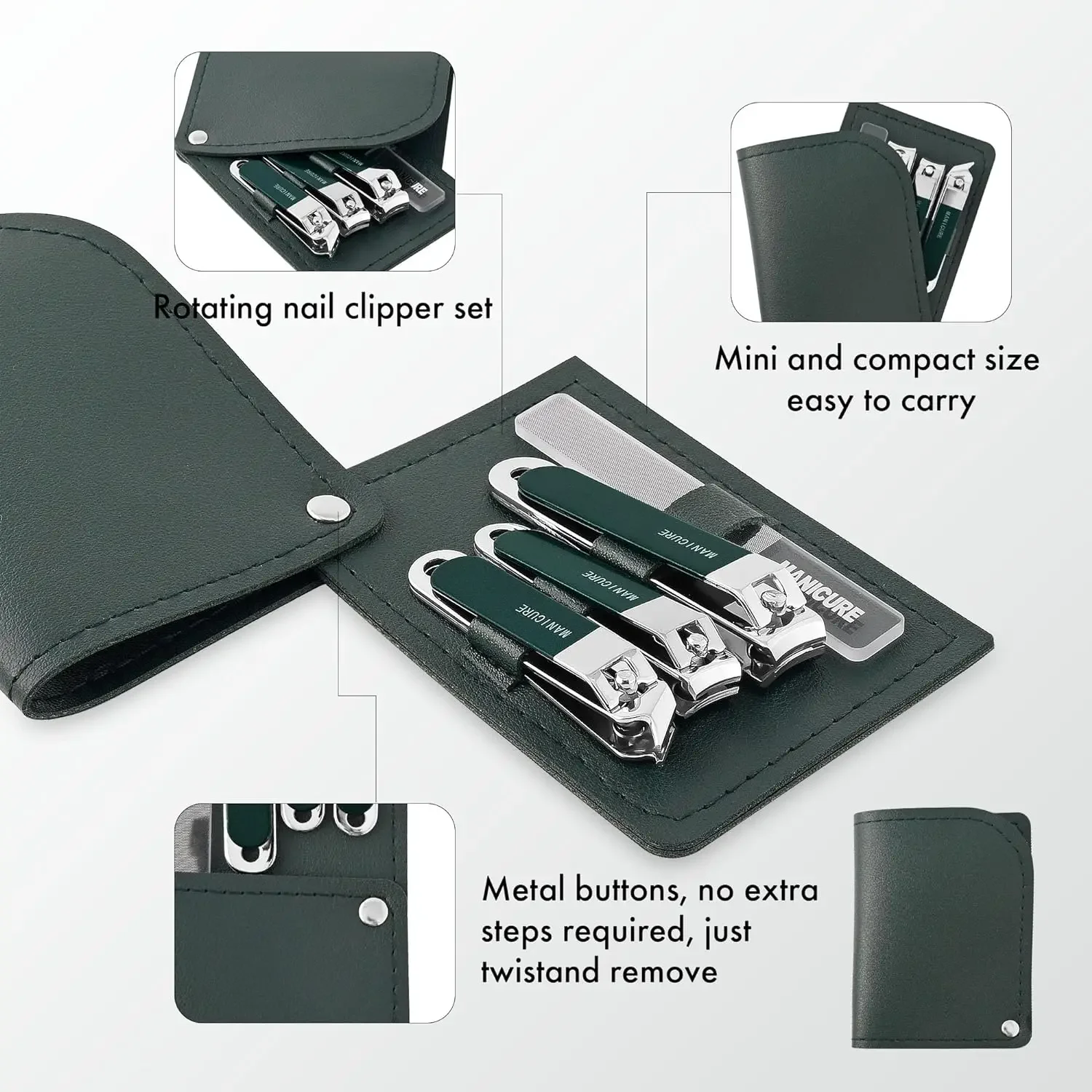 4 Pcs Steel Nail Clipper Manic - đánh giá và giá Mens Grooming Travel Kit