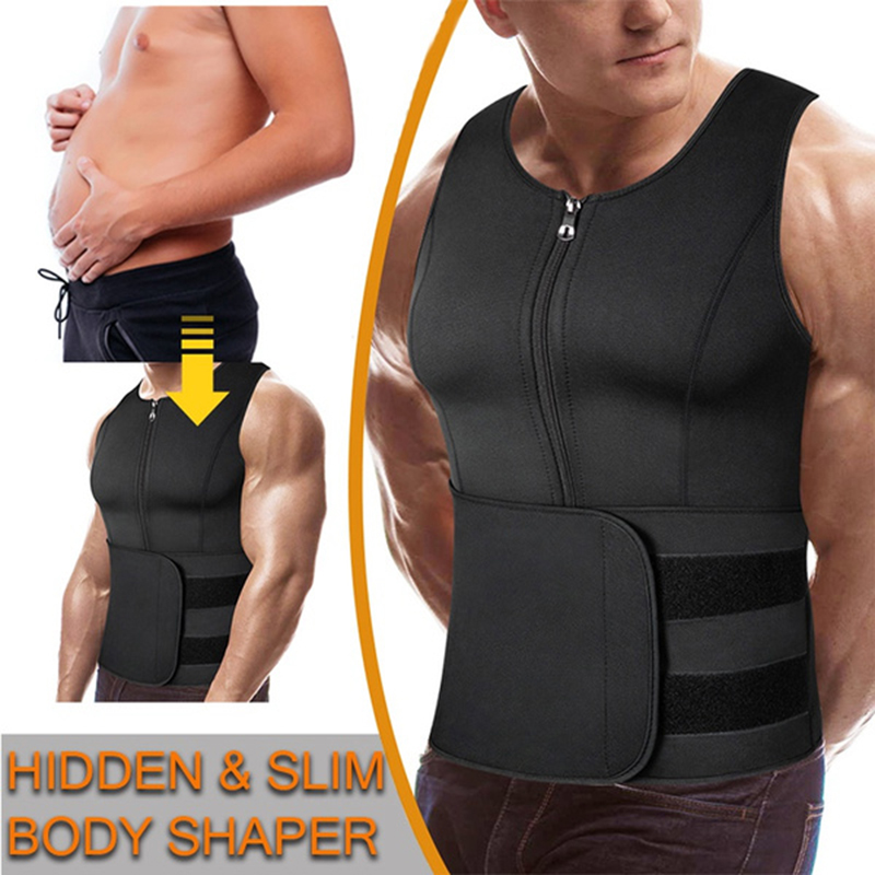Men Neoprene Sauna Zipper Wais - đánh giá và giá Body Trimmer