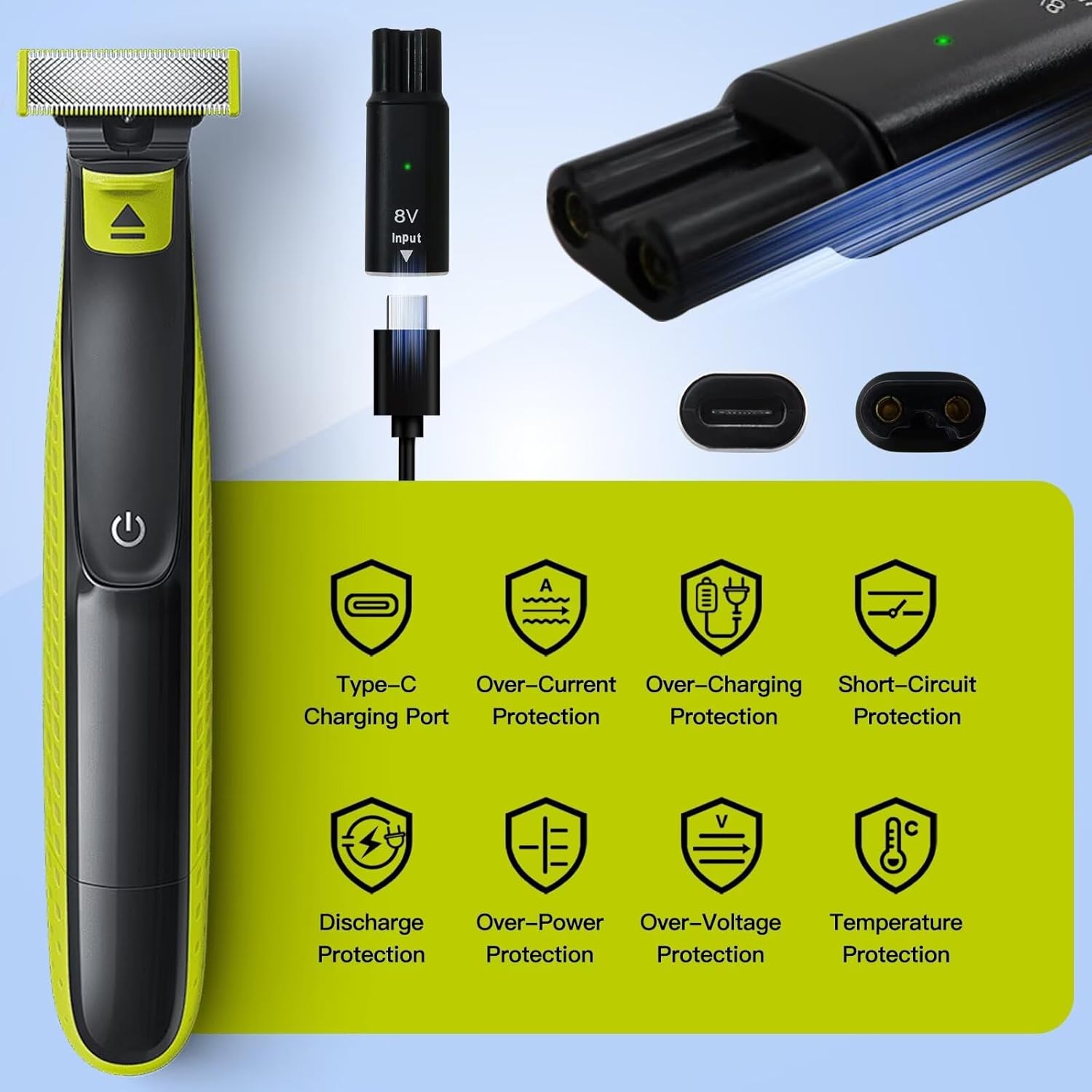 8V HQ850 Type-C Shaver Charger - đánh giá và giá Electric Shaver Rotary