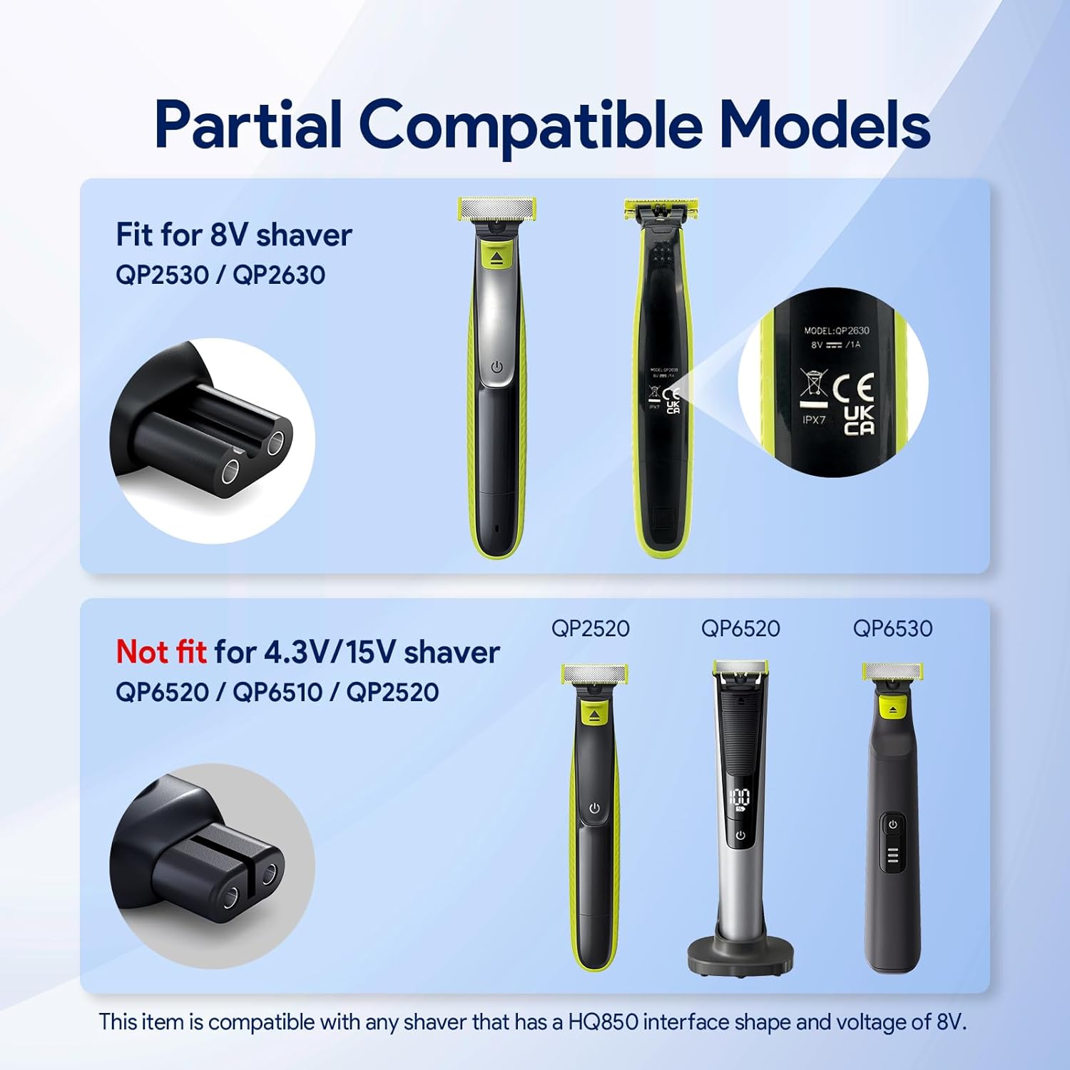 8V HQ850 Type-C Shaver Charger - đánh giá và giá Electric Shaver Rotary